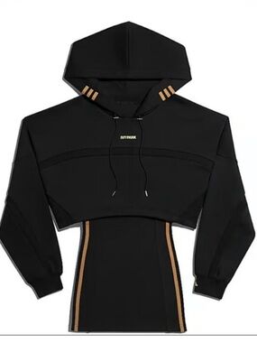 Adidas x Ivy Park Hooded Cutout Dress Black Gold Size M